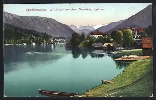 AK Altaussee, Blick über den Ort zum Dachstein