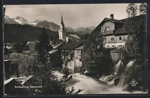 AK Schladming, Flusspartie mit Kirche