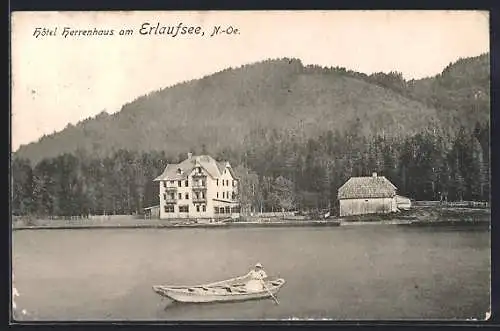 AK Mariazell, Hotel Herrenhaus am Erlaufsee mit Boot