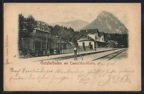 AK Gstatterboden, Bahnhof, Tamischbachturm