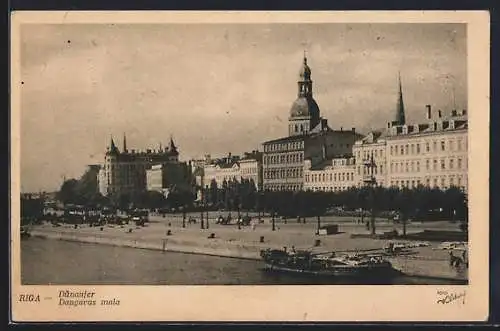 AK Riga, Ortsansicht mit Dünaufer