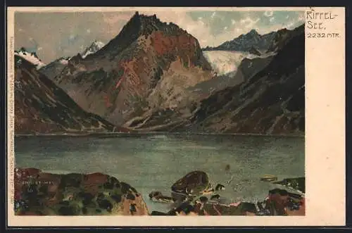 Künstler-AK Carl Schmidt: Riffelsee in Berglandschaft