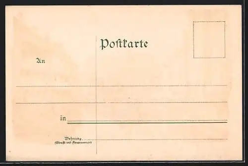 Künstler-Lithographie Alexander Marcks: Erfurt, Blick vom Mühlsteg auf die Barfüsserkirche