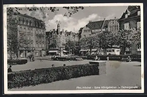 AK Frankfurt-Höchst, Partie an der Königsteiner Ecke Dalbergstrasse