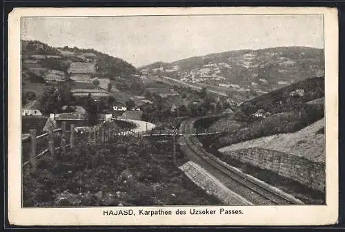 AK Hajasd, Eisenbahnstrecke über den Uzsoker Pass, Karpathen