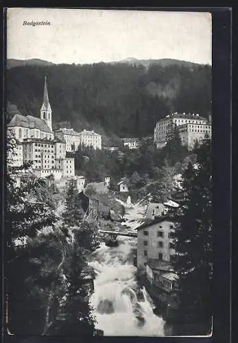 AK Badgastein, Teilansicht mit Flusslauf