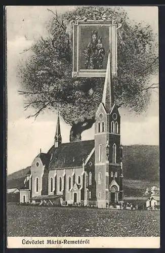 AK Budapest-Maria-Einsiedel, Kirche mit Gnadenbild