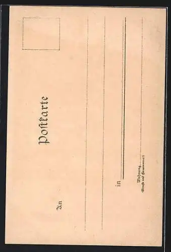 Lithographie Bamberg, Magd vor der alten Hofhaltung