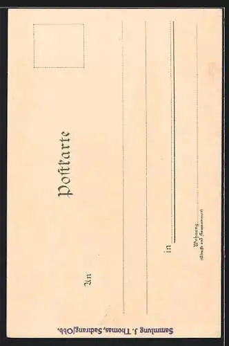 Künstler-Lithographie Alexander Marcks: Strassburg, Partie am Münster im Winter