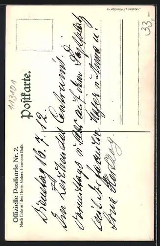 AK Frankfurt a. M., 17. Deutsches Bundes- u. Goldenes Jubiläums-Schiessen 1912, Jungen halten die Zielscheibe