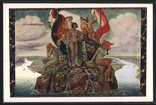 AK Österreich, Danubius mit Vater Rhein und Main, Nixen