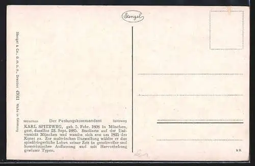 Künstler-AK Stengel & Co. Nr. 47011: Der Festungskommandant