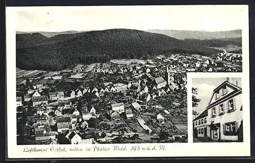 AK Esthal /Pfalz, Gasthaus-Pension zum Gleisberg H. Bauer, Gesamtansicht aus der Vogelschau