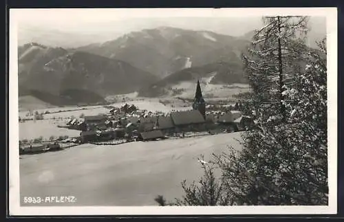 AK Aflenz, Ortsansicht im Schnee