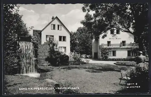 AK Gams-Kipperquellen /Weststeiermark, Haus Hilde Maria mit Wasserfall