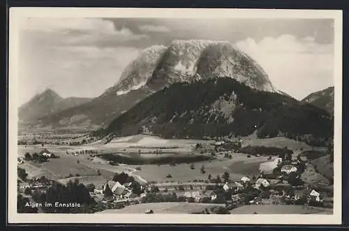 AK Aigen im Ennstal, Gesamtansicht mit Bergpanorama