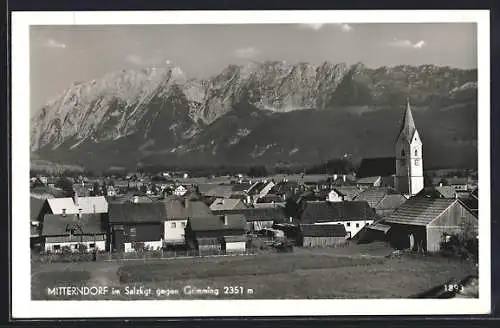 AK Bad Mitterndorf im Salzkgt., Ortsansicht gegen Grimming