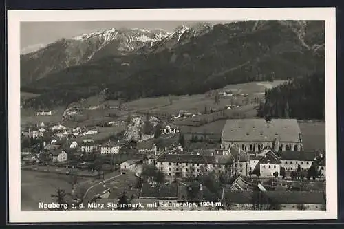 AK Neuberg a. d. Mürz, Ortsansicht mit Schneealpe