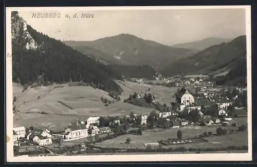 AK Neuberg a. d. Mürz, Ortsansicht vom Berg aus