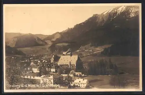 AK Neuberg a. d. Mürz, Ortsansicht mit Schneealpe