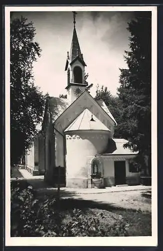 AK Fieberbründl, Blick auf die Wallfahrtskirche