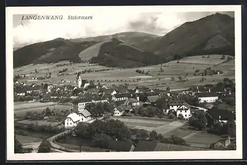 AK Langenwang /Steiermark, Ortsansicht aus der Vogelschau