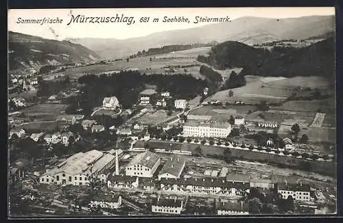 AK Mürzzuschlag /Steiermark, Ortsansicht aus der Vogelschau