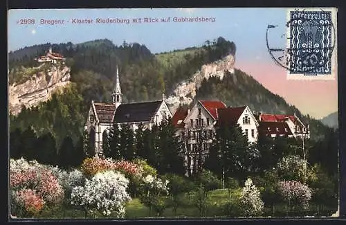 AK Bregenz, Kloster Riedenburg mit Blick auf Gebhardsberg