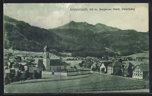 AK Andelsbuch /Bregenzerwald, Teilansicht mit Kirche