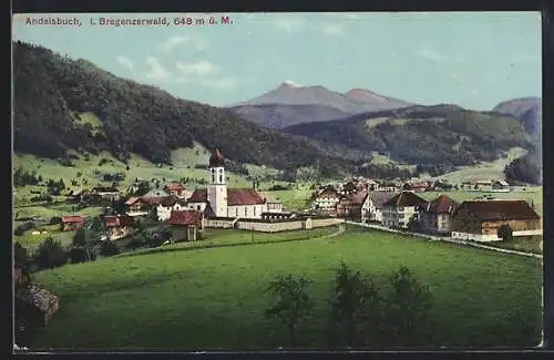 AK Andelsbuch i. Bregenzerwald, Ortsansicht mit Blick ins Land