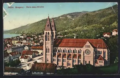 AK Bregenz, Blick auf die Herz-Jesu-Kirche