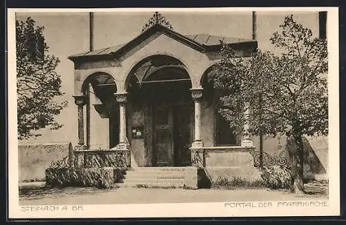 AK Steinach a. Br., Portal der Pfarrkirche