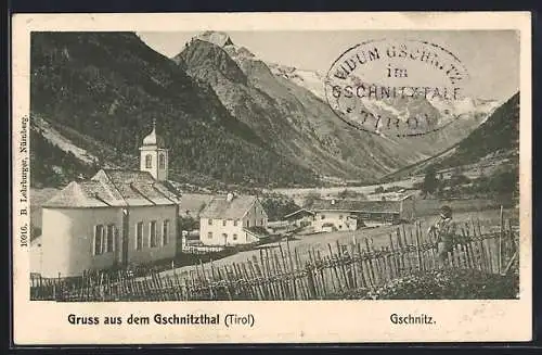 AK Gschnitz /Tirol, Ortsansicht im Gschnitzthal