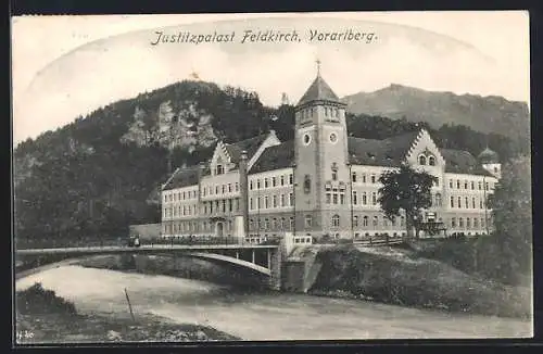 AK Feldkirch /Vorarlberg, Der Justizpalast am Fluss