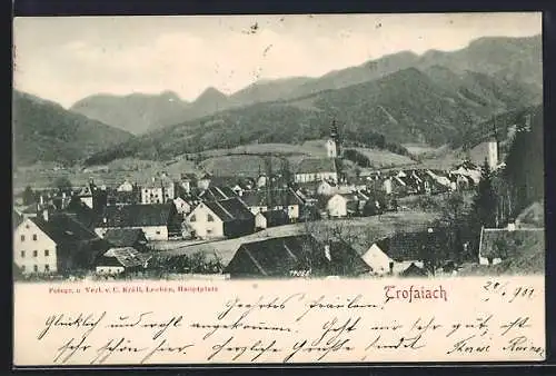 AK Trofaiach, Ortsansicht gegen die Berge