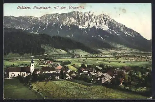 AK Oeblarn /Steiermark, Ortsansicht mit dem Grimming
