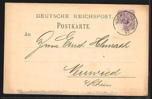 AK Bockenheim bei Frankfurt, Briefkarte der Maschinenfabrik G. Schiele & Co.