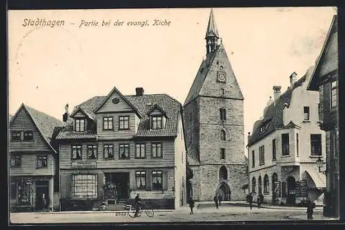 AK Stadthagen, Partie bei der evangl. Kirche