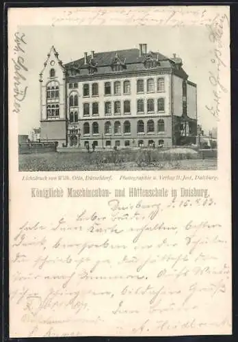 AK Duisburg, Königliche Maschinenbau- und Hüttenschule