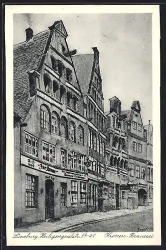 AK Lüneburg, Kronen-Brauerei und Gasthaus zur Krone, Heiligengeiststrasse 39-41