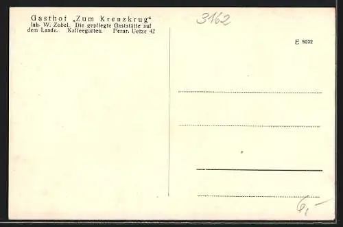 AK Uetze, Gasthof zum Kreuzberg, Heide und Weidende Heidschnucken