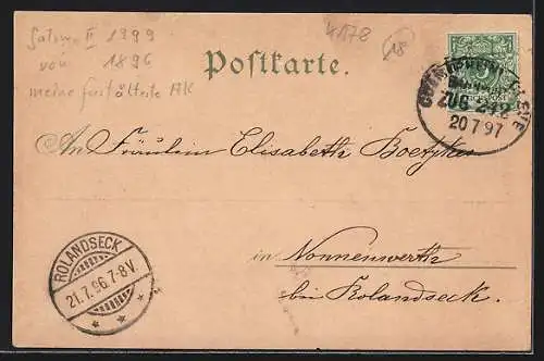 Lithographie Kevelaer, Kirche, Prozession und Teilansichten