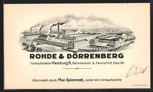 AK Hamburg-St.Georg, Fabrik Rohde & Dörrenberg, Böckmannstrasse 9