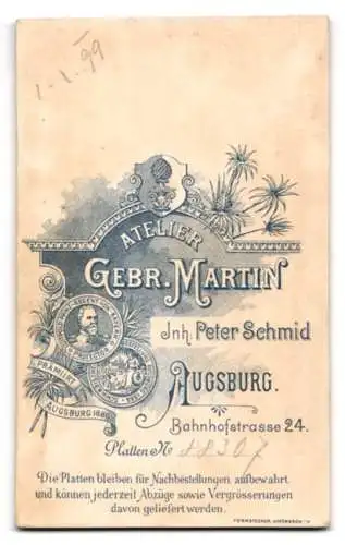 Fotografie Atelier Gebr. Martin, Augsburg, Bahnhofstr. 24, Porträt einer Dame