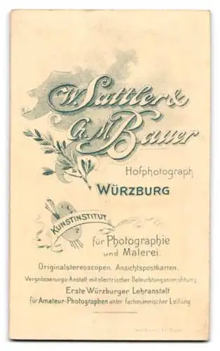 Fotografie W. Sattler &amp Ch. M. Bauer, Würzburg, Porträt dreier Frauen