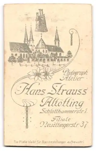 Fotografie Hans Strauss, Altötting, Schlotthammerstr. 1, Frau mit Blumenstrauss