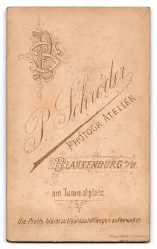 Fotografie P. Schröder, Blankenburg a. H., Am Tummelplatz, Elegante Frau in zeitgenössischer Kleidung