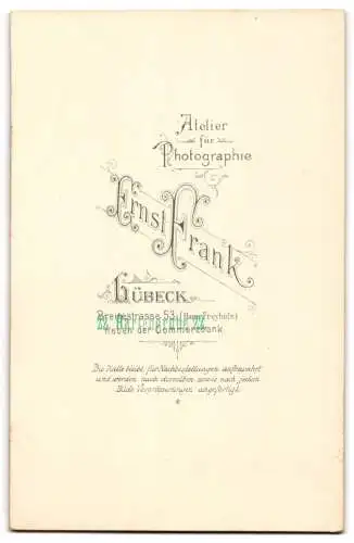 Fotografie Ernst Frank, Lübeck, Breitestrasse 53, Porträt eines älteren Herren