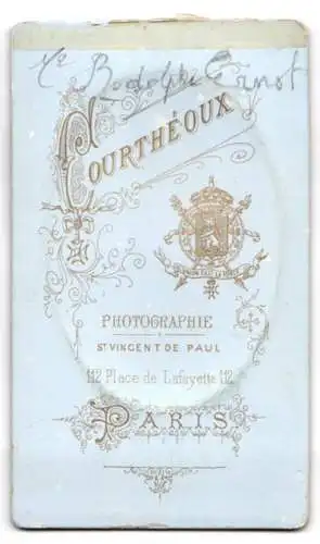 Fotografie Courthéoux, Paris, Place de Lafayette 112, Porträt eines Mannes mit Schnurrbart