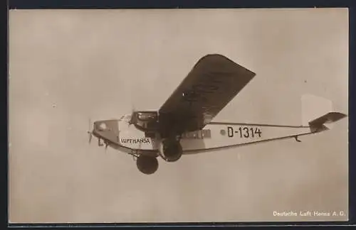 AK Gross-Verkehrsflugzeug Rohrbach-Roland der Deutsche Luft Hansa